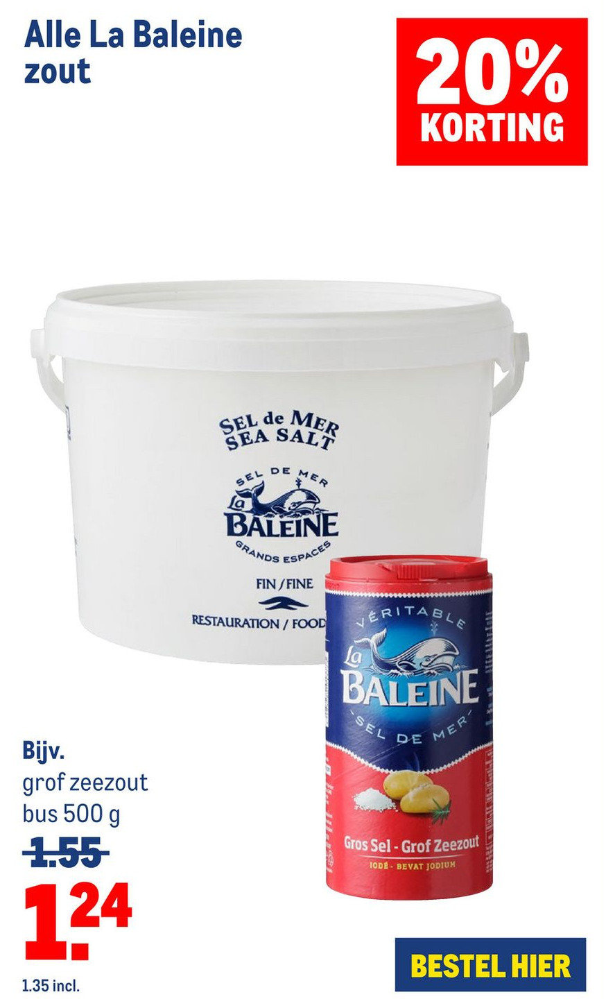 Alle La Baleine zout aanbieding bij Makro