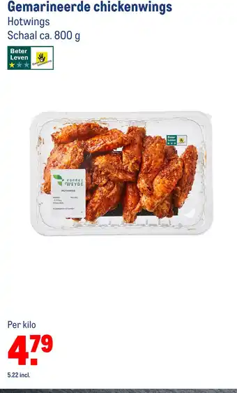 Makro Gemarineerde chickenwings Hotwings aanbieding