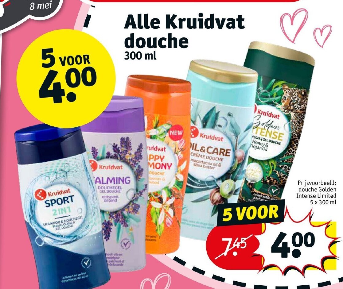 Alle kruidvat douche 300ml aanbieding bij Kruidvat