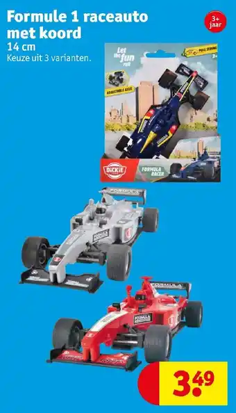 Kruidvat Formule 1 raceauto met koord 14cm aanbieding