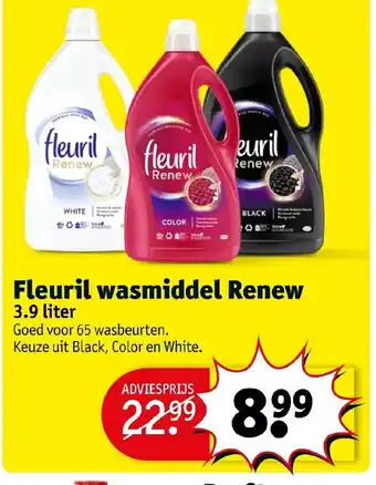 Kruidvat Fleuril wasmiddel renew 3.9 liter aanbieding