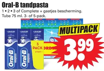 Dirk Oral-B tandpasta 75 ml 3- of 5pack aanbieding
