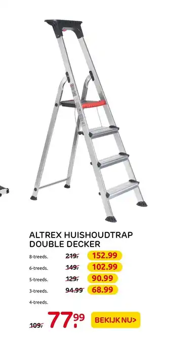 Praxis Altrex huishoudtrap double decker 4-treeds aanbieding