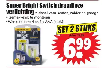 Dirk Super Bright Light Switch draadloze verlichting aanbieding