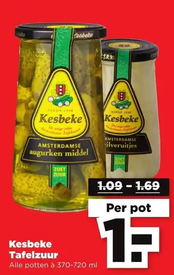 PLUS Kesbeke tafelzuur 370-720ml aanbieding