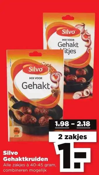 PLUS Silvo Gehaktkruiden 40-45g aanbieding