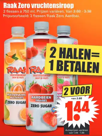 Dirk Raak Zero vruchtensiroop aanbieding