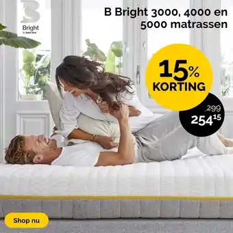 Beter Bed B Bright 3000, 4000 en 5000 matrassen aanbieding