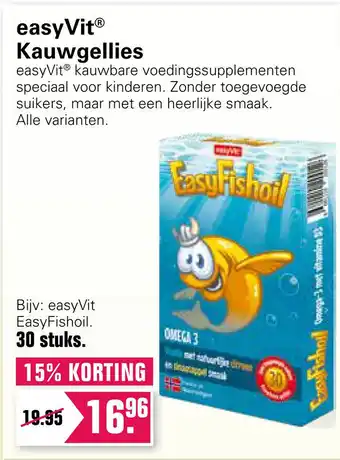 De Online Drogist easyVit® Kauwgellies EasyFishoil 30 stuks aanbieding