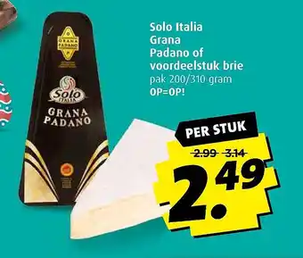 Boni Solo Italia Grana Padano of voordeelstuk brie aanbieding