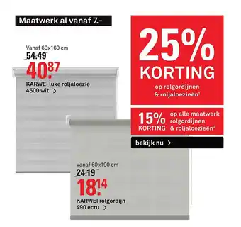 Karwei Karwei Luxe Roljaloezie 4500 Wit Of Karwei Rolgordijn 490 Ecru 25% Korting aanbieding