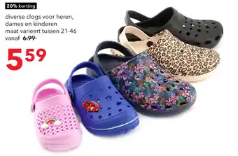 Scapino Diverse clogs voor heren, dames en kinderen maat varieert tussen 21-46 aanbieding