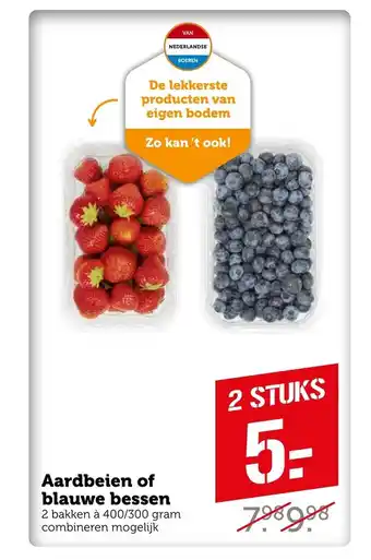 Coop Aardbeien of blauwe bessen aanbieding