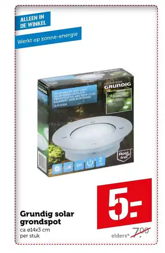 Coop Grundig solar grondspot 14x3 cm aanbieding