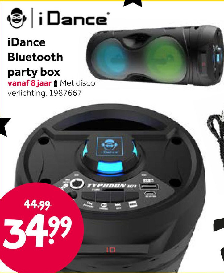 iDance Bluetooth party box aanbieding bij Intertoys