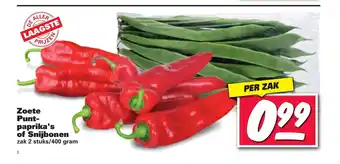 Nettorama Zoete Puntpaprika's of Snijbonen zak 2 stuks / 400 gram aanbieding