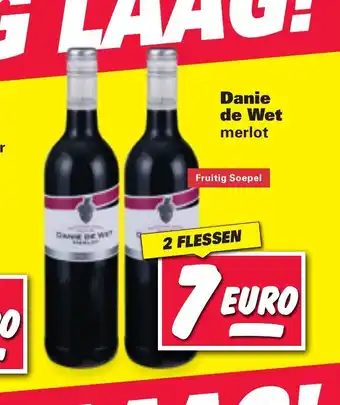 Nettorama Danie de Wet merlot 2 flessen aanbieding