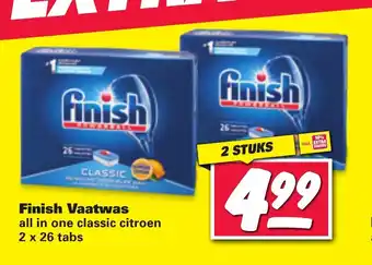 Nettorama Finish Vaatwas all in one classic citroen 2 x 26 tabs 2 stuks aanbieding