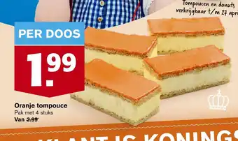 Hoogvliet Oranje tompouce 4 stuks aanbieding