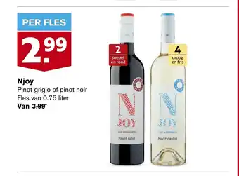 Hoogvliet Njoy Pinot grigio of pinot noir 0.75 liter aanbieding