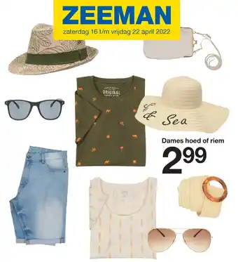 Zeeman Dames hoed of riem aanbieding