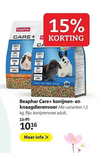 Pets Place Beaphar Care+ Konijnen- En Knaagdierenvoer 15% Korting aanbieding