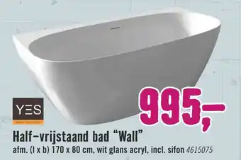 Hornbach Half-vrijstaand bad "Wall" aanbieding