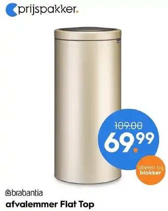 Blokker Brabantia afvalemmer Flat Top aanbieding