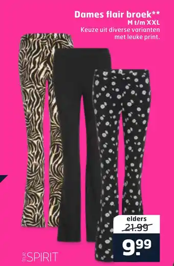 Trekpleister True Spirit Dames flair broek aanbieding