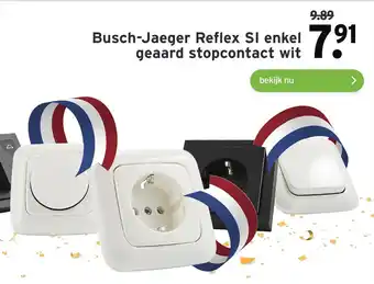 GAMMA Busch-Jaeger Reflex SI enkel geaard stopcontact wit aanbieding