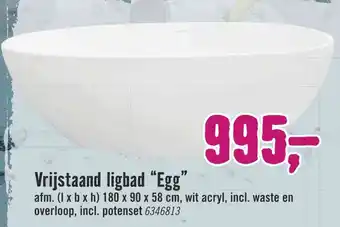 Hornbach Vrijstaand ligbad "Egg" 17 aanbieding