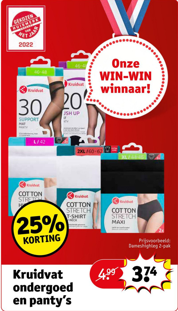 Kruidvat ondergoed en panty's aanbieding bij Kruidvat