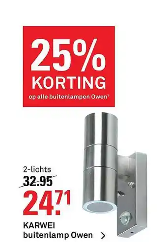 Karwei Karwei Buitenlamp Owen 25% Korting aanbieding