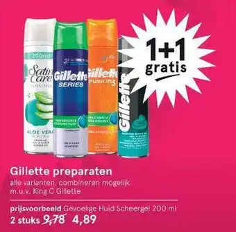 Etos Gillette Preparaten 1+1 Gratis aanbieding