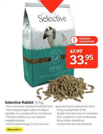 Pets Place Selective Rabbit aanbieding