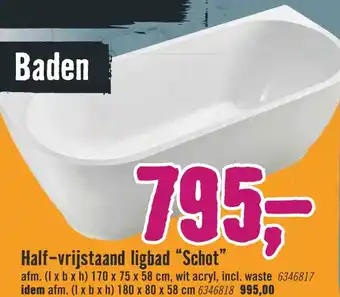 Hornbach Half-vrijstaand ligbad "Schot aanbieding