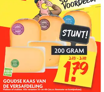 Dekamarkt Goudse Kaas Van De Versafdeling 200 gram aanbieding