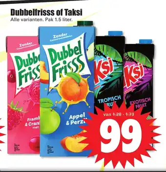 Dirk Dubbelfrisss of Taksi alle varianten pak 1,5 liter aanbieding