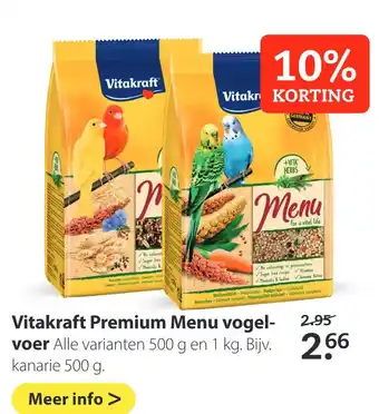 Pets Place Vitakraft Premium Menu vogel aanbieding