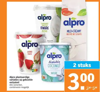 Albert Heijn Alpro plantaardige variaties op gekoelde eetzuivel aanbieding