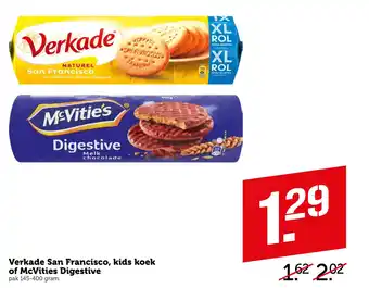 Coop Verkade San Francisco, kids koek of McVities Digestive aanbieding