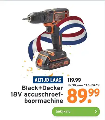 GAMMA Black+Decker 18V accuschroef- boormachine aanbieding