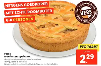 Lidl Verse roomboterappeltaart aanbieding