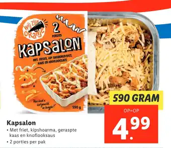 Lidl Kapsalon • Met friet, kipshoarma, geraspte kaas en knoflooksaus aanbieding