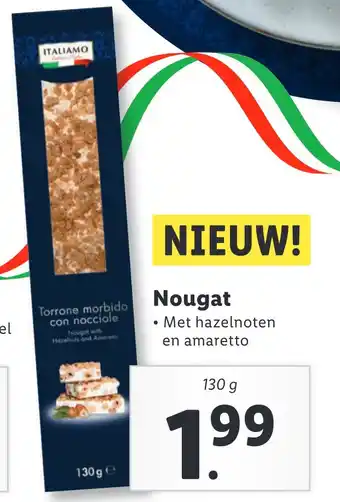 Lidl Nougat • Met hazelnoten en amaretto aanbieding