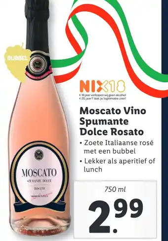 Lidl Moscato Vino Spumante Dolce Rosato aanbieding