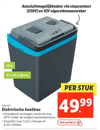 Lidl CRIVIT Elektrische koelbox aanbieding