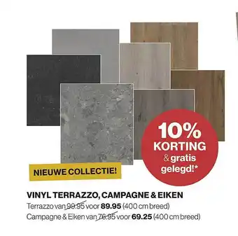 Roobol Vinyl terrazzo, campagne & eiken 10% Korting aanbieding