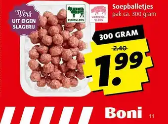 Boni Soepballetjes 300 gram aanbieding