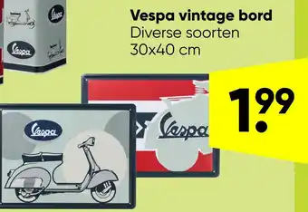 Big Bazar Vespa vintage bord aanbieding